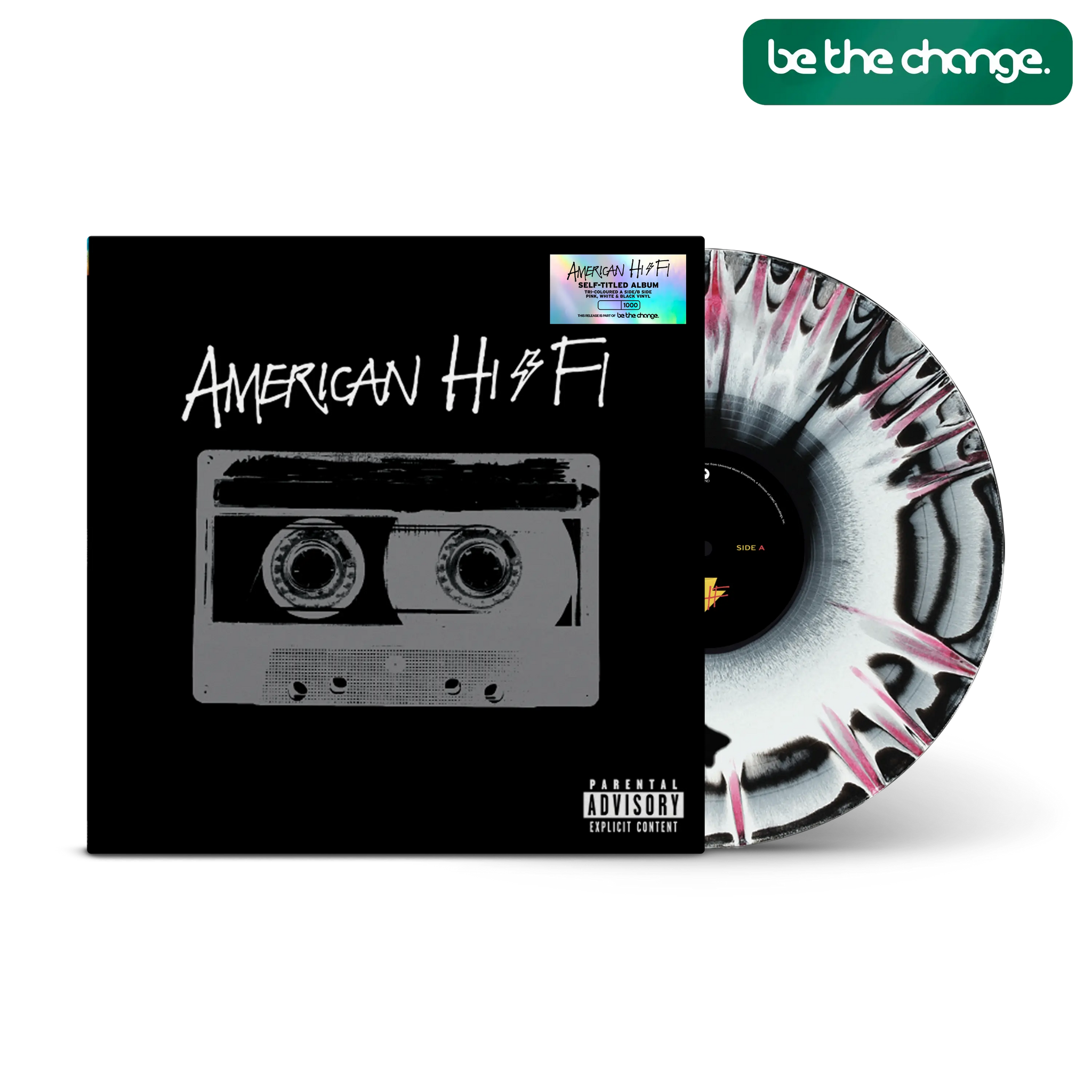 American Hi-Fi Tri-coloured A Side/B Side Pink, White & Black LP