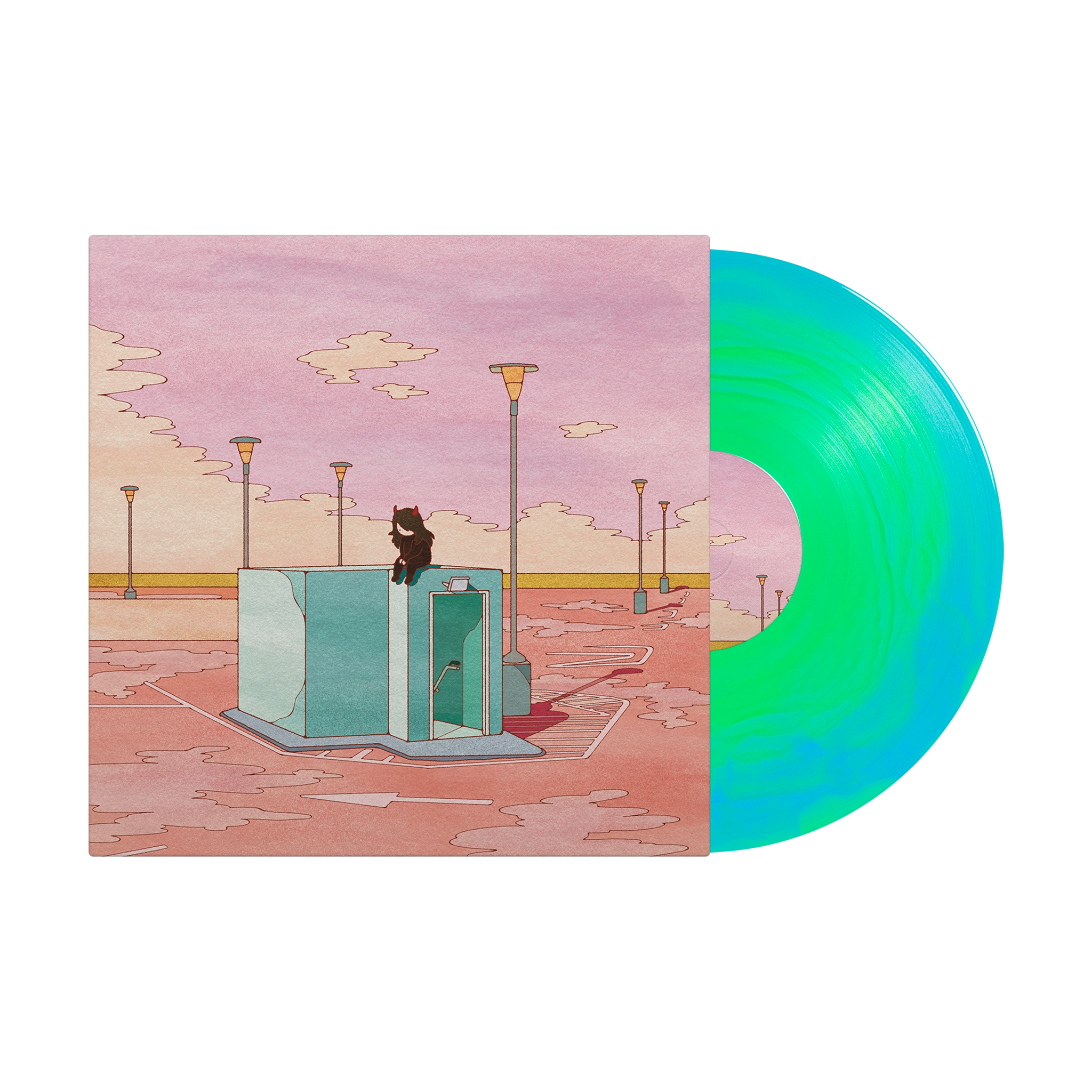 somebody in hell loves you (deluxe) Neon Green & Light Blue A Side / B Side LP