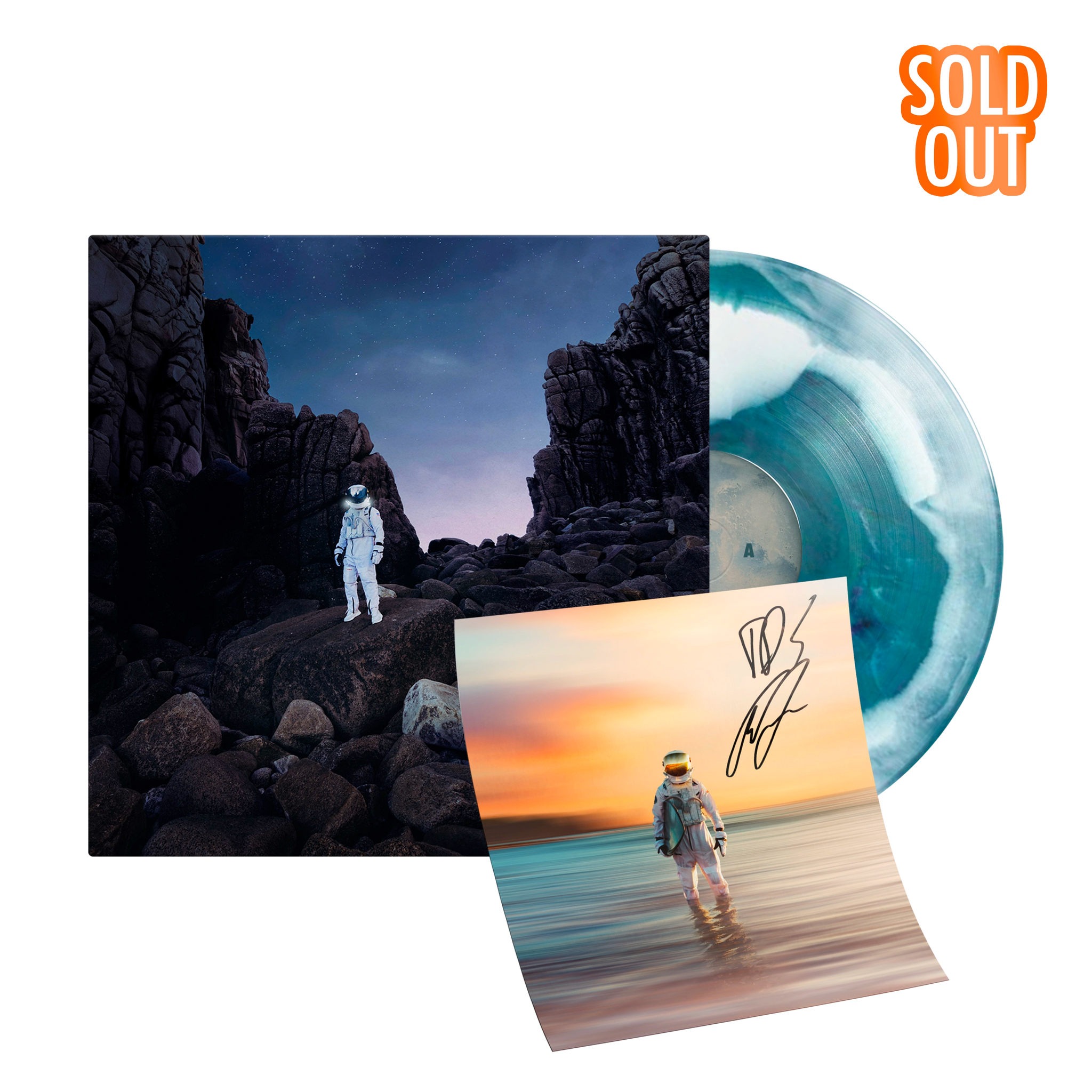 Gravity Blue & White Sunburst LP with Alternate Artwork and Signed Insert